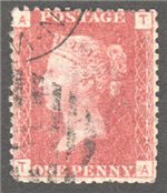 Great Britain Scott 33 Used Plate 140 - TA Great Britain Scott 33 Used Plate 140 - TA